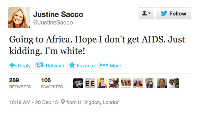 Justine Sacco Tweet
